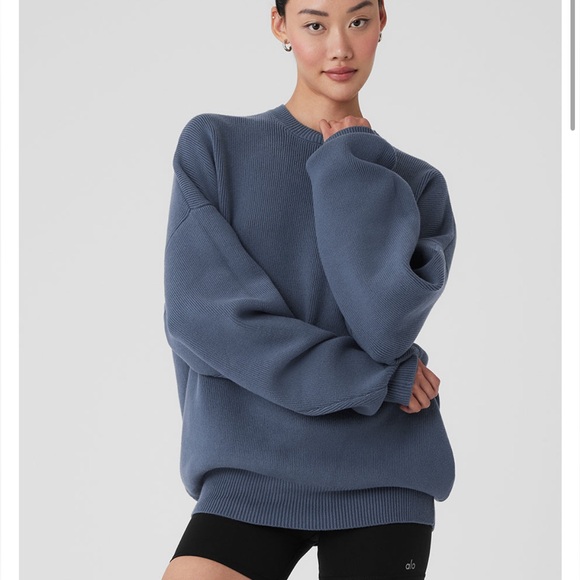 LIKE NEW ALO Scholar Crew Neck Sweater Bluestone size xs